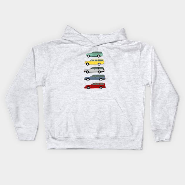 Swedish estate car collection Kids Hoodie by RJW Autographics